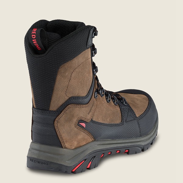 Red Wing Safety Boots Mens Brown/Black - Trades - 8-inch Insulated Waterproof Toe - 7081592-CF